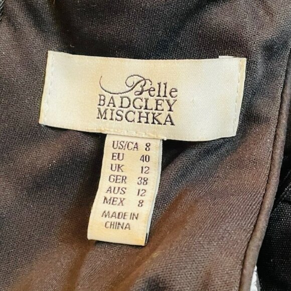 Badgley Mischka Belle Elegant Black Sequin Halter Neck Evening Gown 8 - Picture 8 of 8